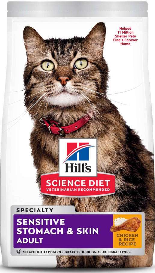 hills science diet dry cat food sensitive stomach & skin