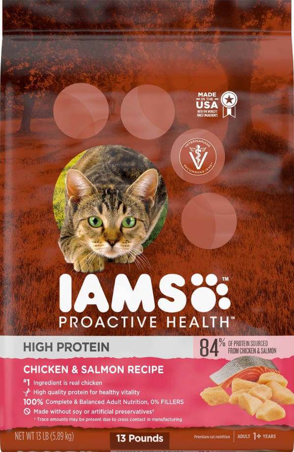 iams proactive health high protein dry cat food