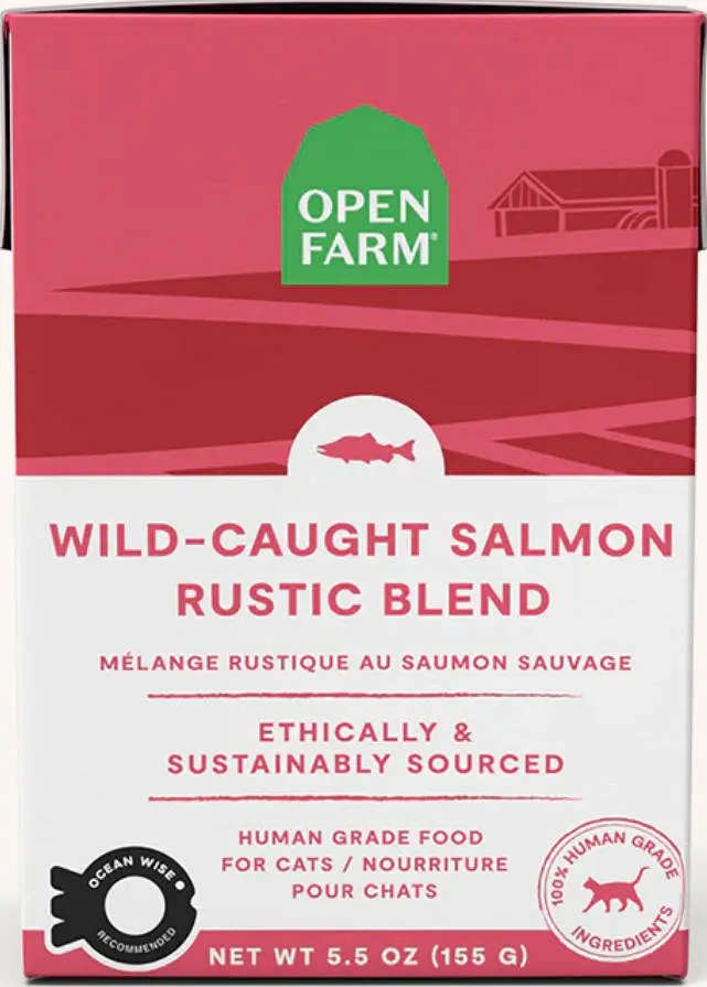 open farm wild-caught salmon rustic blend wet cat food