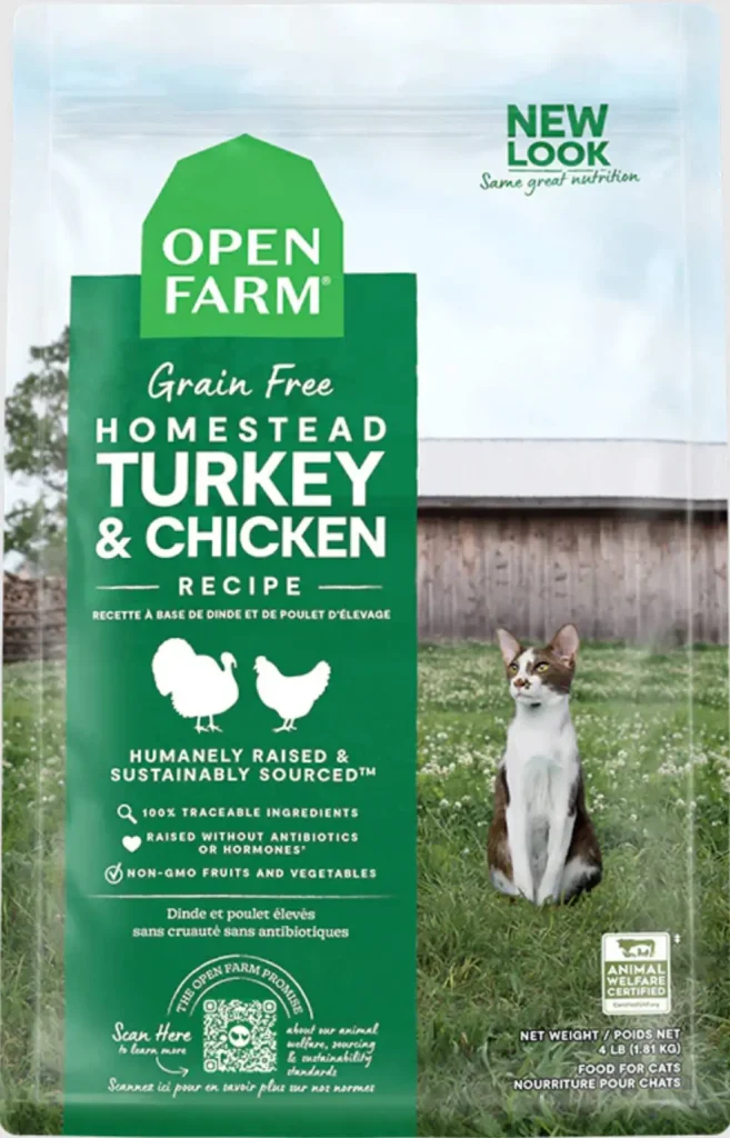 open farm homestead turkey & chicken grain-free dry cat food